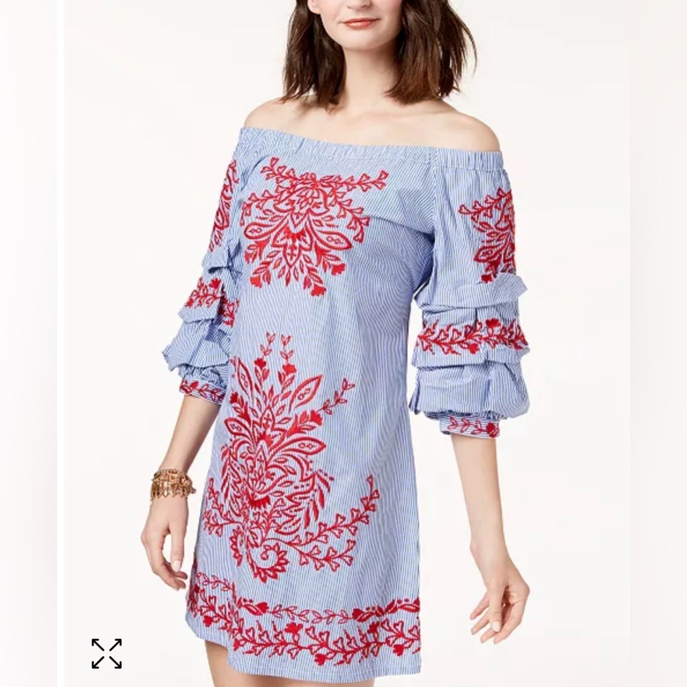 I.N.C. Cotton Off-The-Shoulder Dress, Created for Macy's L